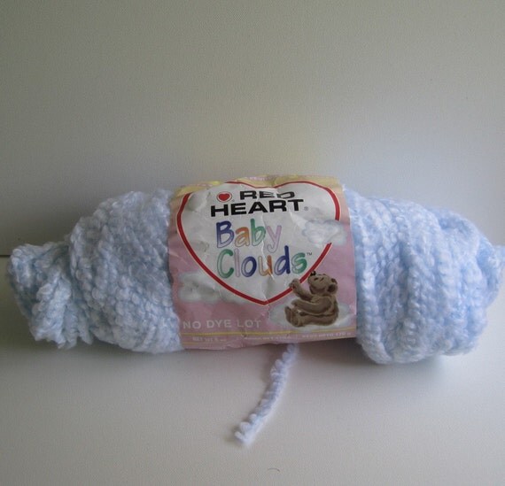 red heart baby clouds light blue yarn by KNITBLITZ on Etsy