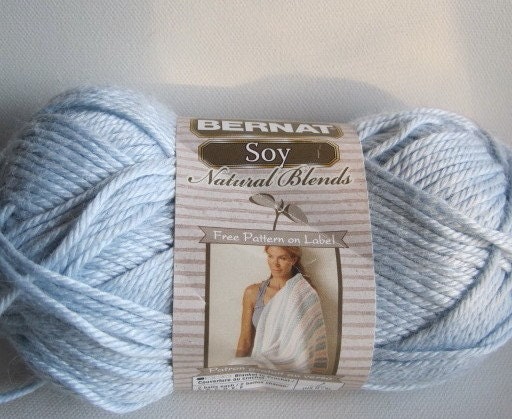 I skein of Bernat Soy Natural Blends yarn