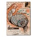 On SALE Small Snail Art Print on Wood, Children's Peach Woodgrain Drawing, DG MINI Norway Cabin