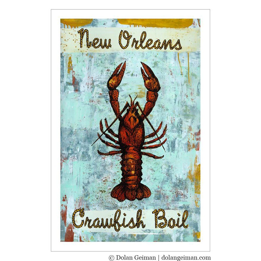 New Orleans Crawfish Boil Art Print on Paper