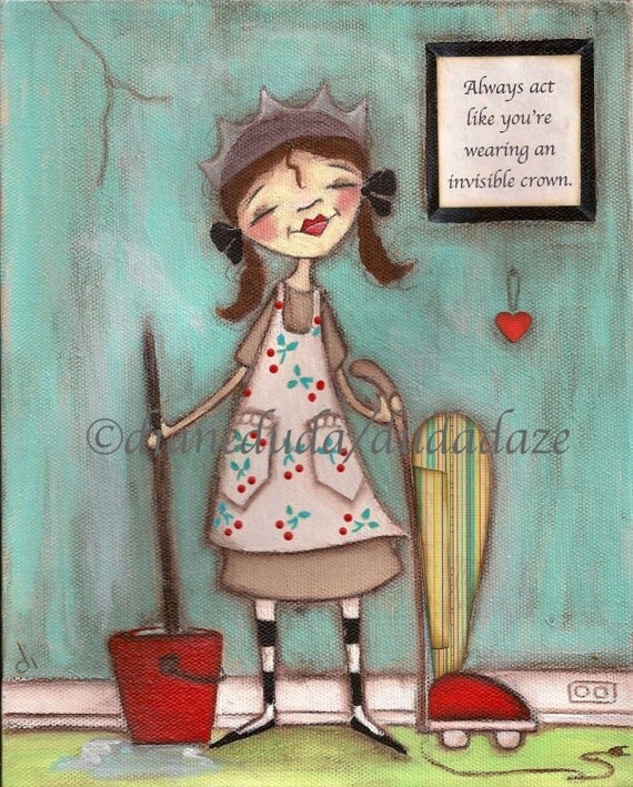 Print of my original mixed media painting - Invisible Crown