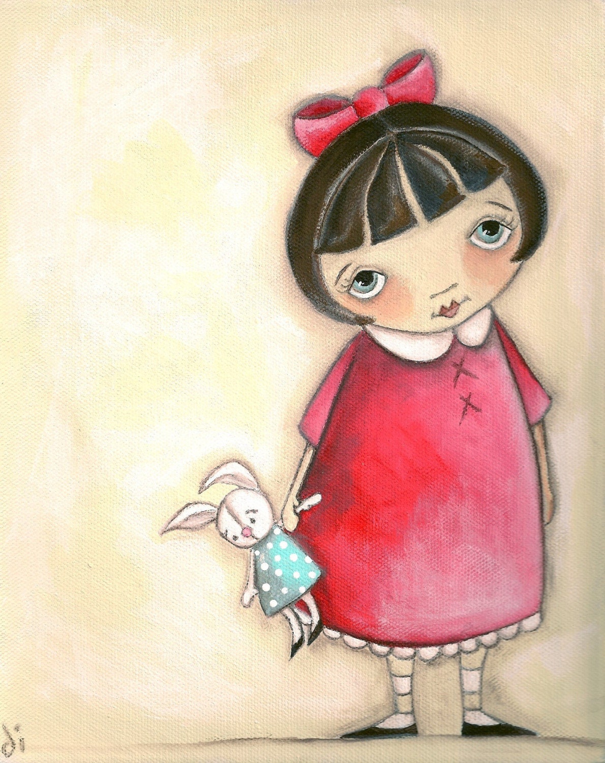 Print of my original painting -  B is for Bunny