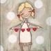 Print of my original folk art painting -  Heartstrings - Duda Daze