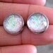 Be Dazzling - Mulit Color Shimmer Post Stud Earrings - clear shimmer earrings -Jewelry shimmer