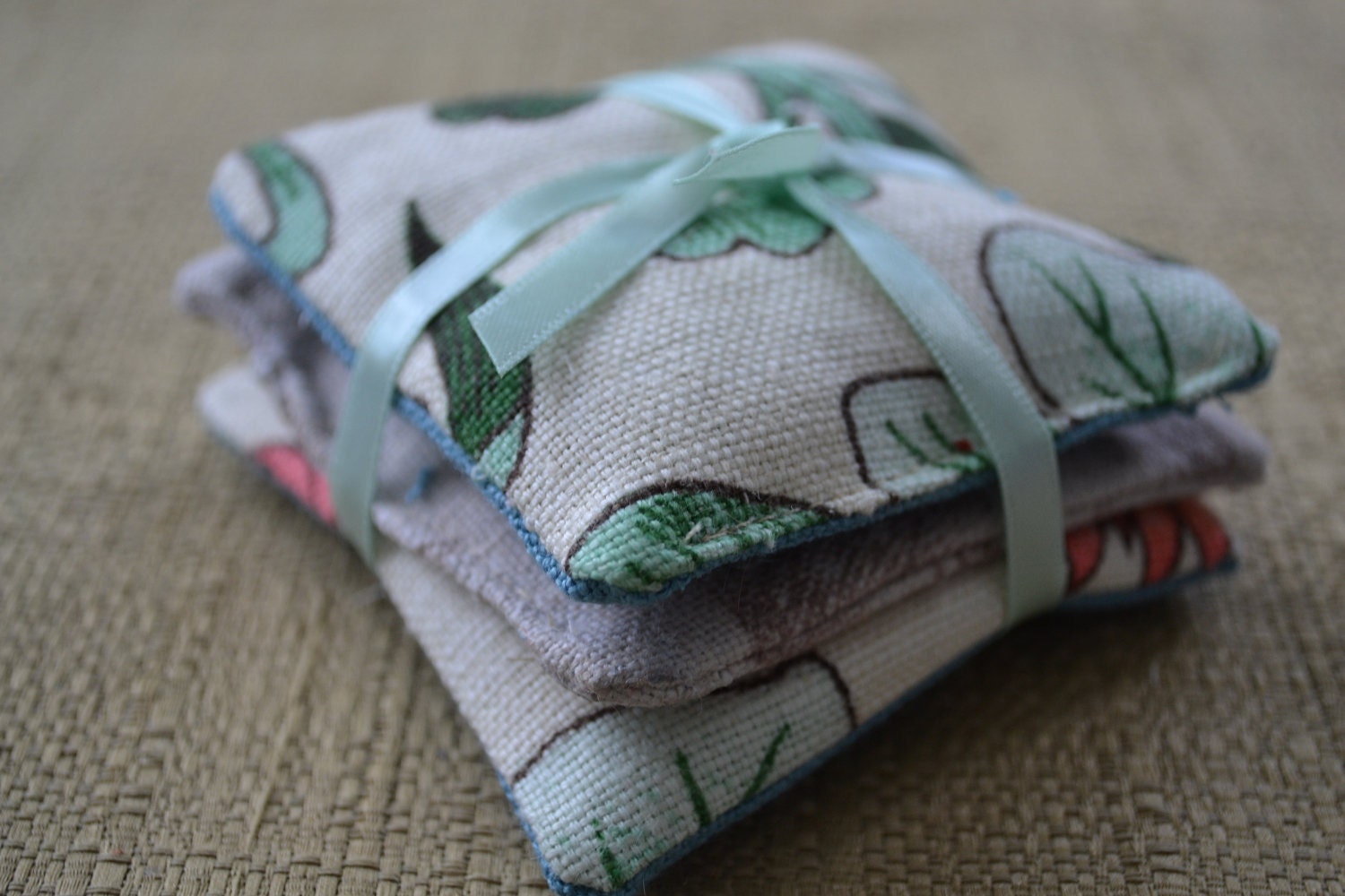 Lavender sachets - set of three scented sachets - floral pattern
