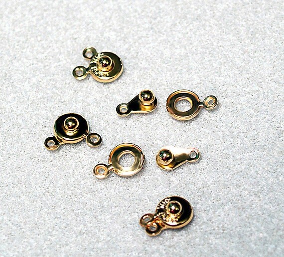 Gold Snap Clasp jewelry findings closures by FireSpirit on Etsy