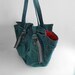 OOAK recycled jeans handbag - upcycled denim shoulder bag - large eco friendly toe ba - recycled denim bag