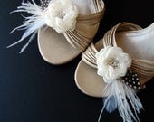 Wedding Shoe Clips, Bridal Feather Shoe Clips, Wedding Accessories, Special Occasion - Fluttering Charm