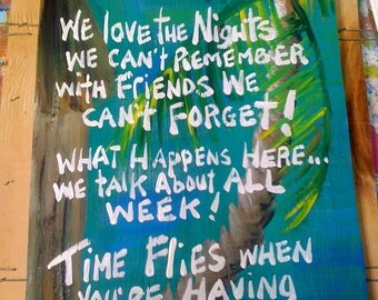 RhondaK mutiple funny saying Tiki Bar Sign Large with three sayings