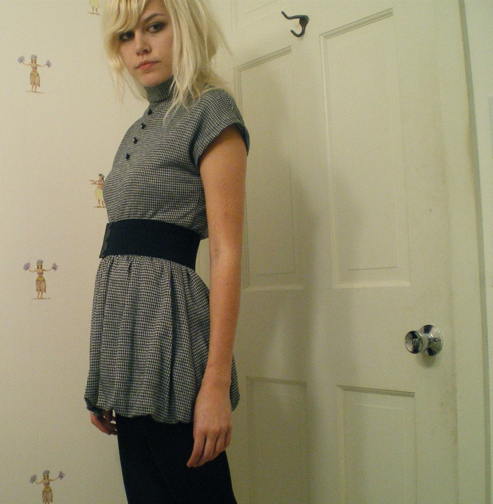 Houndstooth Babydoll Top/ Dress