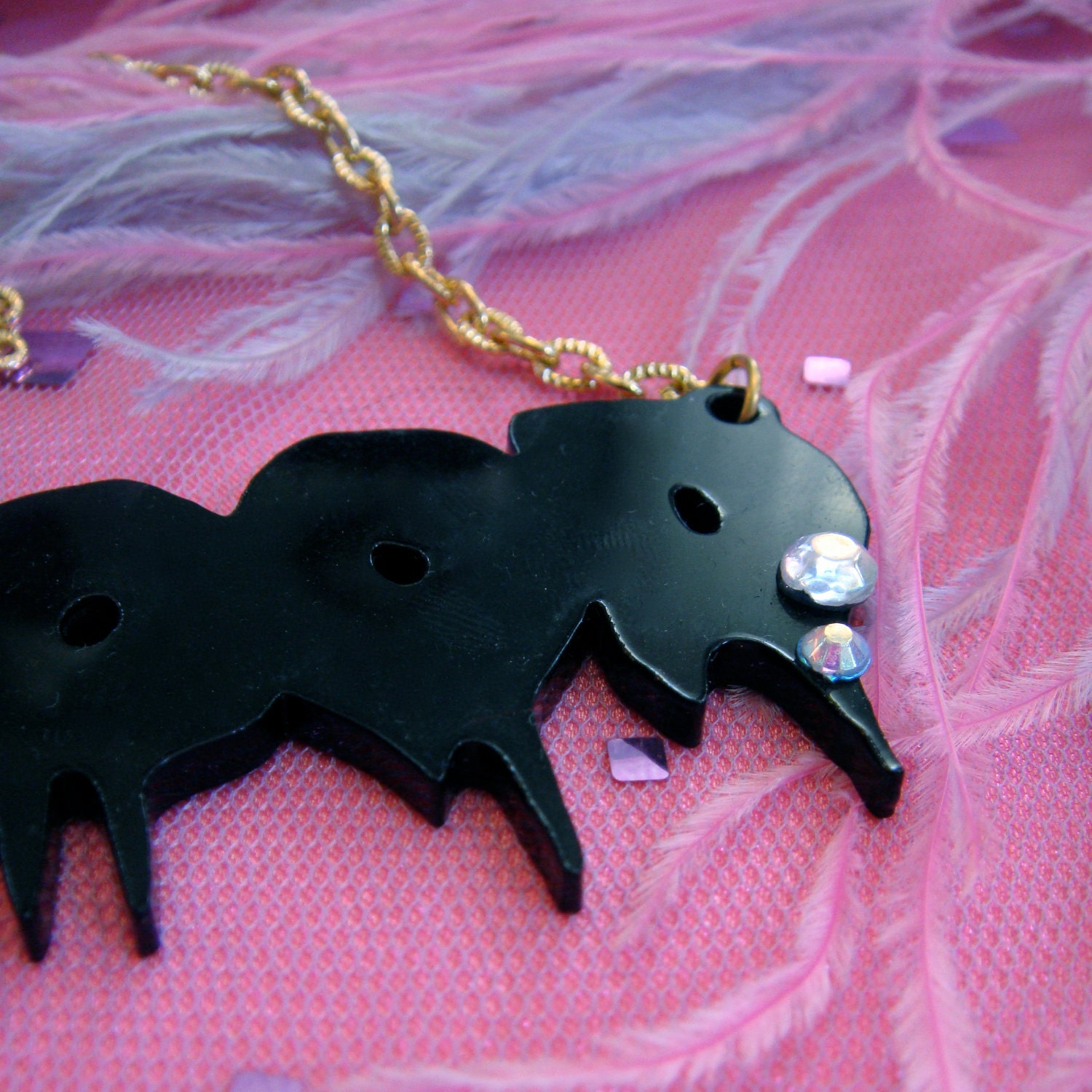 Black BLOOD Acrylic Necklace