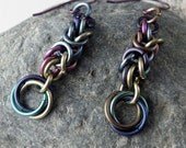 Anodized Titanium Byzantine Chain Earrings