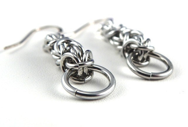One Big Circle Super Light Chainmaille Earrings