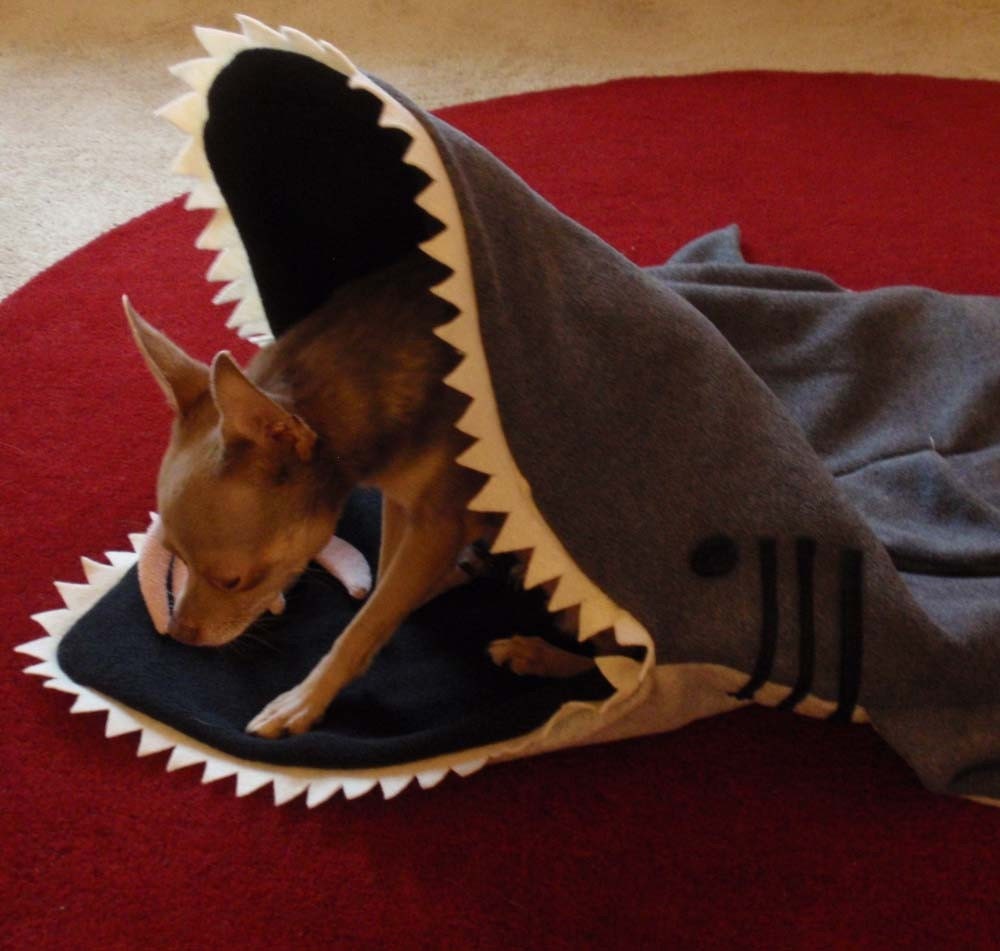 Dog Bed Blanket -- Simon The Shark -- PetCosy -- Silly Pet Sleeping Bag
