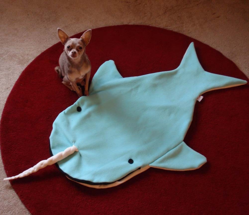 Dog Bed Blanket -- Nigel The Narwhal -- PetCosy -- Silly Pet Sleeping Bag