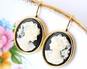 Black Cameo Earrings