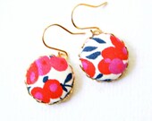 Liberty  Fabric Button Earrings