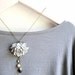 Cascading Grey Rose Pendant Necklace