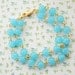 Aqua Glass Beads Double Strand Bracelet
