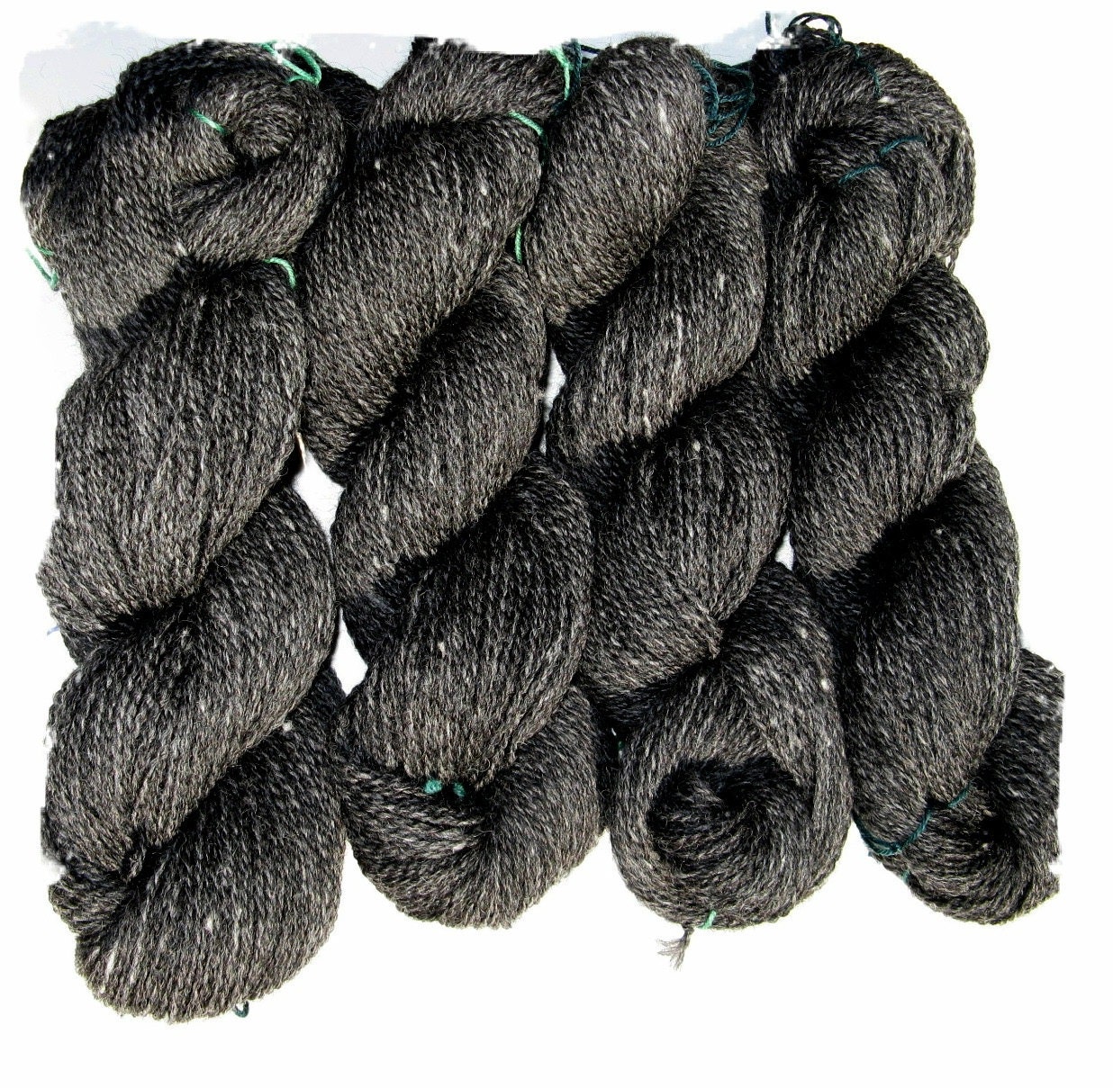 Alpaca and Cormo Sheep Yarn - Dark Gray Worsted Weight - Knit Crochet and Felt - 250 yards
