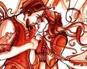 Taming of the Shrew Print- Love Wedding Shakespeare Illustration - Medium art print