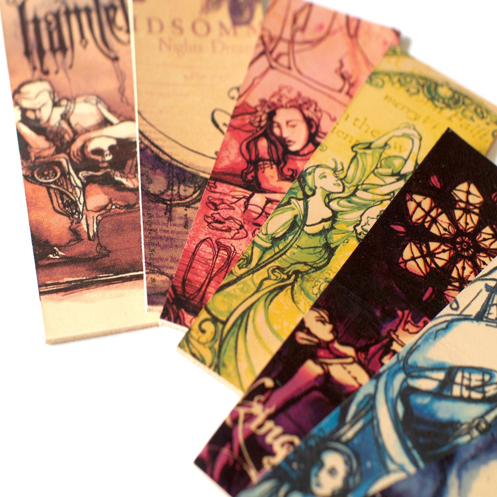 Buy 3 Get 1 Free - Shakespeare Leather Bookmarks