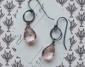 shay earrings - faceted pink Topaz sterling silver hooks