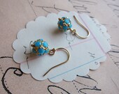 lorna earrings - sparkling blue swarovski crystals gold filled