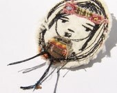 Indian Girl, brooch, wearable art