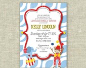 Circus Baby boy Shower Girl Birthday Invitation Monkey Clown Elephant - Print By You - by girls at play girlsatplay Il_170x135