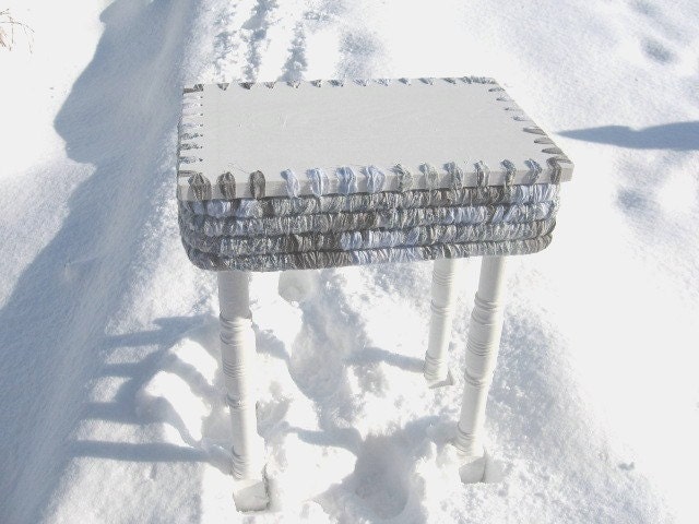 SNOW TRAIL flip top textile art TABLE