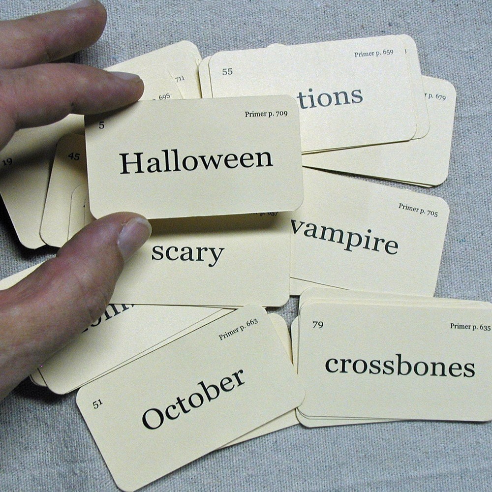 Mini Halloween flash cards