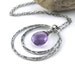 Spring Jewelry Purple Amethyst Double Circle Necklace Sterling Silver Antiqued Fashion Jewelry - Jennifer Casady - Shimmer Layers No. 14