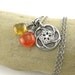 CLEARANCE Handmade Charm Necklace Sterling Silver Gemstone Jewelry Yellow Citrine November Birthstone Orange Carnelian - Duets No. 85