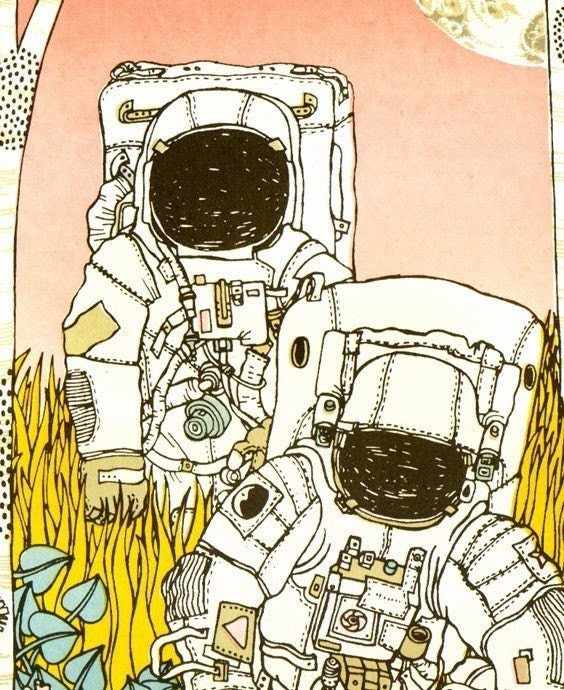 lost in space (astronauts) screenprint