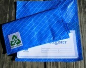 Recycled blue tarp check book cover