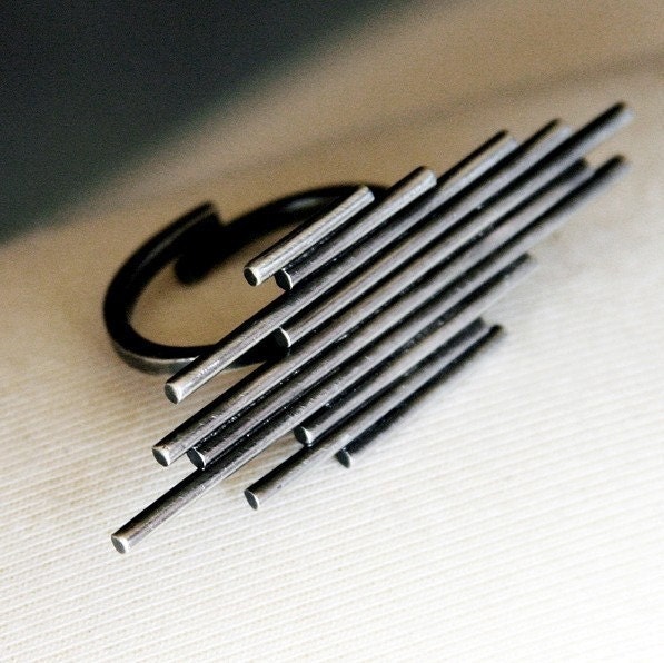 Chrysler Ring - Adjustable Band in Sterling Silver