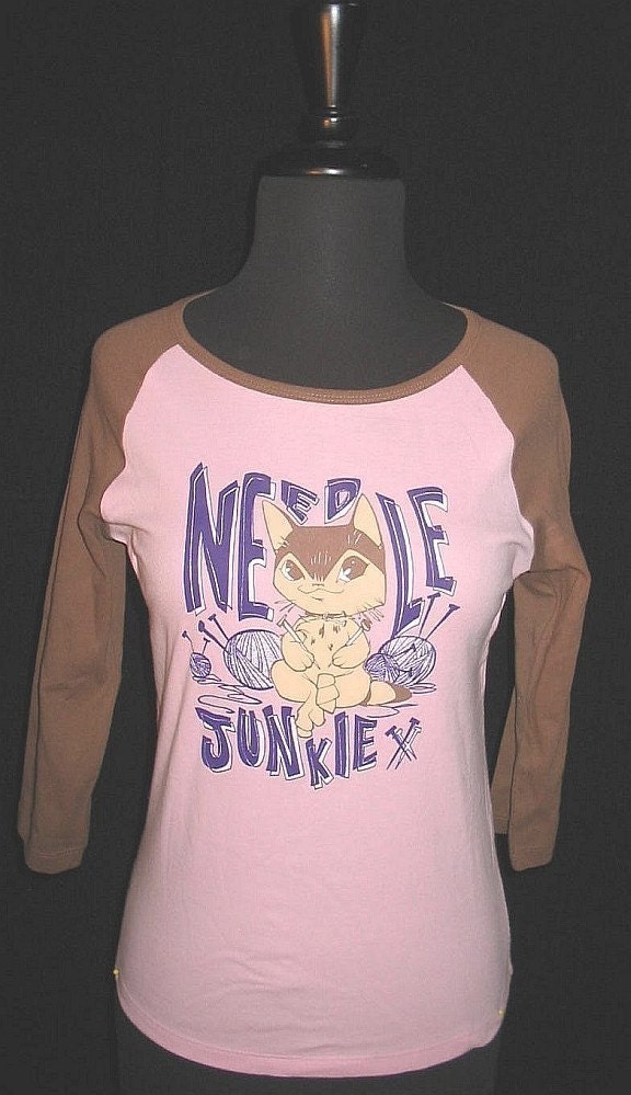 Needle Junkie (r) Knitting T-shirt - Plus sizes too
