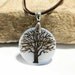 Tree of Life - Engraved Stone Pendant - Botswana Agate