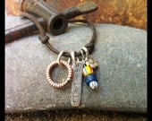 Leather charm bracelet