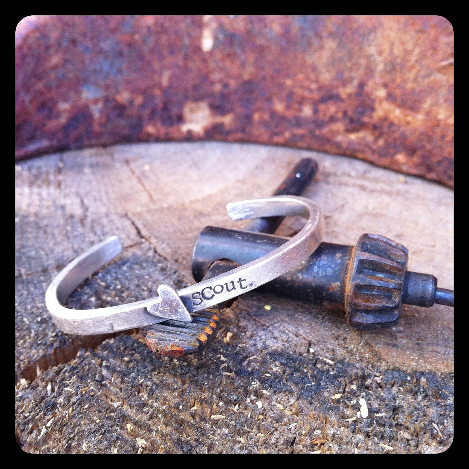 silver cuff bracelet, child.
