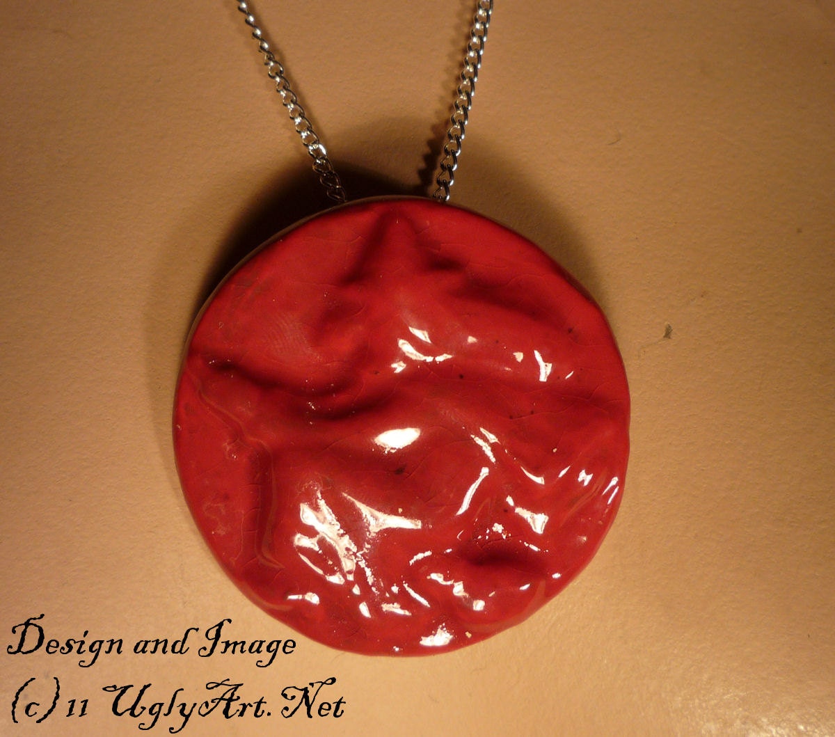 Flying Red Witch Necklace Love and Luck Charm Necklace