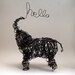 Hello Baby Elephant - Wire Animal Sculpture