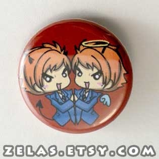 Ouran Host Club - Hitachiin Twins Button