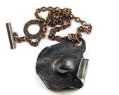 Copper Pendant Necklace. Original Shape and Finishing. By Fashion  Brand Faina.