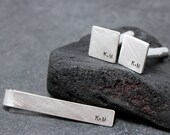 SPACE initial Cufflinks, Tie Clip, for men