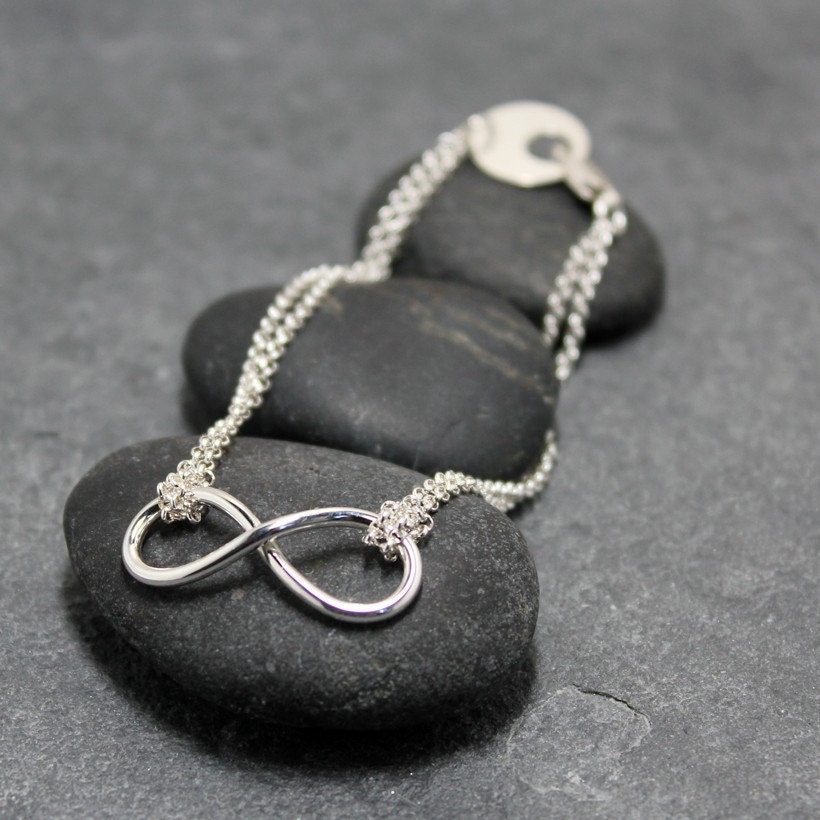 DOUBLE INFINITY anklet, 925, sterling, silver
