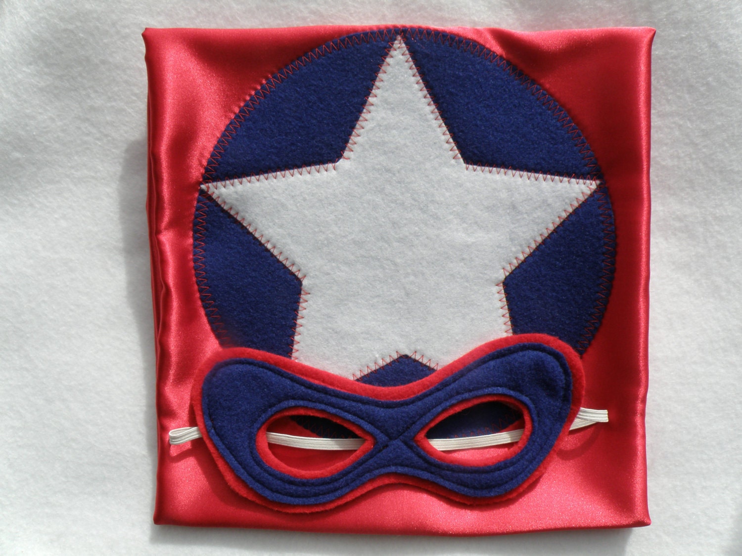 Captain America Inspired - Red - Super Cape with double color mask