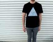 Hand Painted Triangle Black Organic Tee