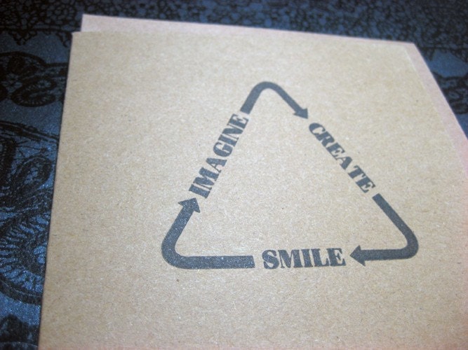 Imagine / Create / Smile Letterpress Card